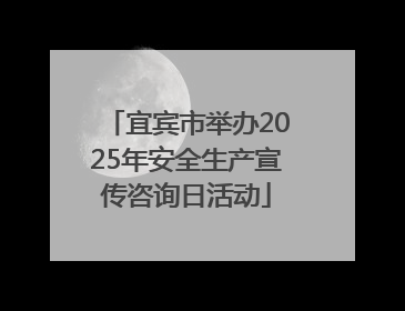 宜宾市举办2025年安全生产宣传咨询日活动